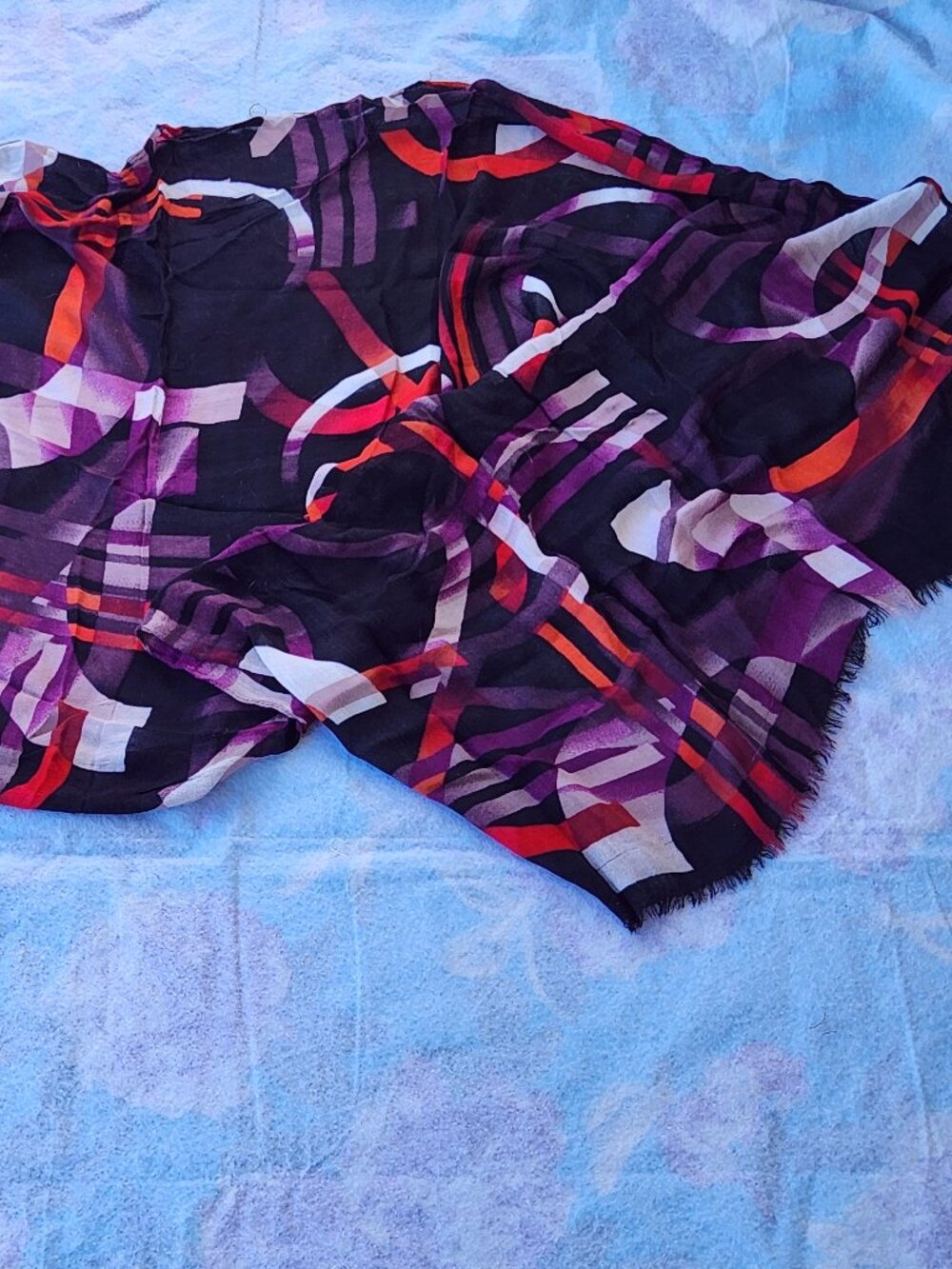 Calvin Klein Graphic Abstract Monogram Scarf Pashmina Wrap 68"x29"